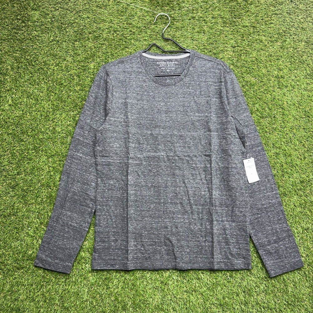 Abercrombie & Fitch Shirt Mens Medium Grey Soft Wash A&F Long Sleeve Crew Neck